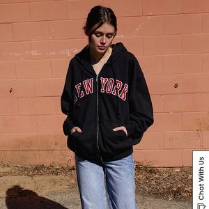 John Galt New York oversized zip hoodie